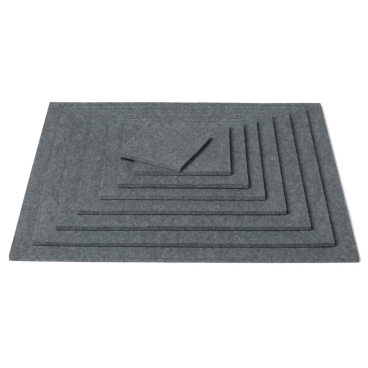 HEY-SIGN Untersetzer quadratisch, 10 x 10 cm, Naturfilz (100% Schurwolle), 5 mm, grau, Made in Germany 10x10 cm - Bild-Darstellung des Produktes 1