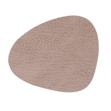 Lind DNA Curve Hippo Glasuntersetzer aus recyceltem Leder und Naturkautschuk, wasserabweisend. warm grey - Bild-Darstellung des Produktes 1