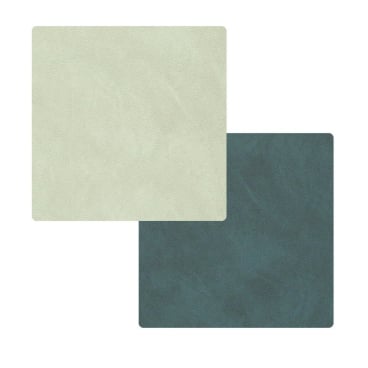 Lind DNA Square Nupo Glasuntersetzer – wendbar aus recyceltem Leder und Naturkautschuk, wasser- und schmutzabweisend. dark green/olive green - Bild-Darstellung des Produktes 1