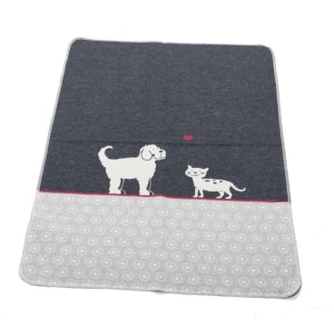David Fussenegger Juwel Haustierdecke 70 x 90 cm für Hund & Katze, 85% Baumwolle, grau. 70 x 90 cm - Bild-Darstellung des Produktes 1