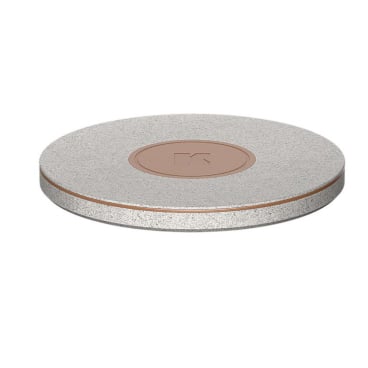 KREAFUNK CARE wiCHARGE kabelloses 10W-Ladegerät für Smartphones, soft-touch mit PU-Lederdetails, grau. grau meliert - Bild-Darstellung des Produktes 1