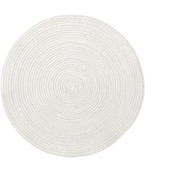 Pichler SAMBA Platzset rund, 100% Polyester, maschinenwaschbar, einfarbige Flechtstruktur in moderner Melange-Optik. kristall - Bild-Darstellung des Produktes 1