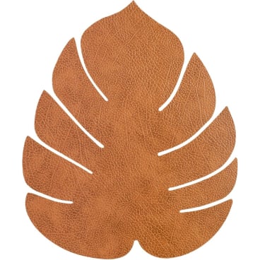 Lind DNA Monstera Leaf Hippo Platzset aus recyceltem Leder und Naturkautschuk, natural/beige. 35x42 cm - Bild-Darstellung des Produktes 1