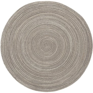 Pichler SAMBA Platzset rund, 100% Polyester, maschinenwaschbar, einfarbige Flechtstruktur in moderner Melange-Optik. Taupe - Bild-Darstellung des Produktes 1