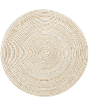 Pichler SAMBA Platzset rund, 100% Polyester, maschinenwaschbar, einfarbige Flechtstruktur in moderner Melange-Optik. perle - Bild-Darstellung des Produktes 1