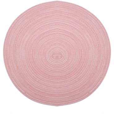 Pichler SAMBA Platzset rund, 100% Polyester, maschinenwaschbar, einfarbige Flechtstruktur in moderner Melange-Optik. peach - Bild-Darstellung des Produktes 1