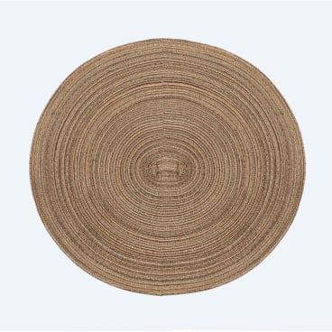 Pichler SAMBA Platzset rund, 100% Polyester, maschinenwaschbar, einfarbige Flechtstruktur in moderner Melange-Optik. havanna - Bild-Darstellung des Produktes 1