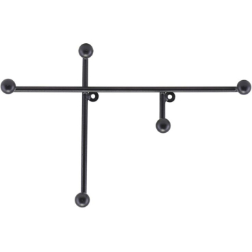 House Doctor Prea Wandgarderobe, 5 Haken, mattschwarz, Eisen, H17 x L27 x W4 cm. Mattschwarz - Bild-Darstellung des Produktes 1