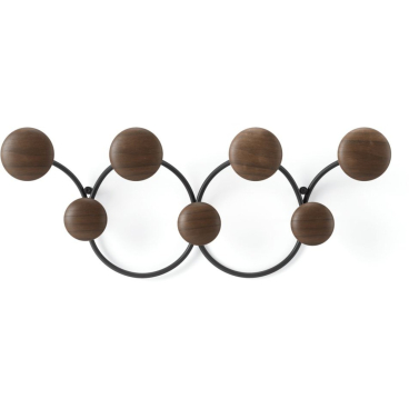 Umbra Dotsy 7 Wandhaken-Garderobe, braun, 7 Haken. Walnuss - Bild-Darstellung des Produktes 1