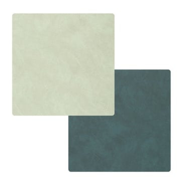 Lind DNA Double Square Nupo Tischset, wendbar aus recyceltem Leder und Naturkautschuk, äußerst stabil, schmutz- und wasserabweisend, mit feuchtem Tuch oder Fensterspray abwischbar, hergestellt in Dänemark. 28x28 cm - Bild-Darstellung des Produktes 1