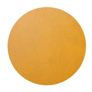 Lind DNA Circle Hippo Tischset – recyceltes Leder & Naturkautschuk, extrem stabil und wasserabweisend. curry - Bild-Darstellung des Produktes 1