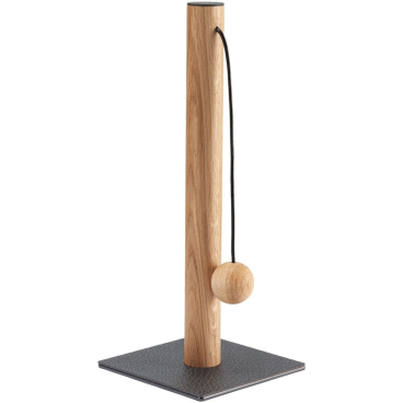 Lind DNA Hippo STRING Küchenrollenhalter aus recyceltem Leder, Stahl und Eichenholz. black-anthracite/nature – Schwarz/Anthrazit & Naturholz - Bild-Darstellung des Produktes 1