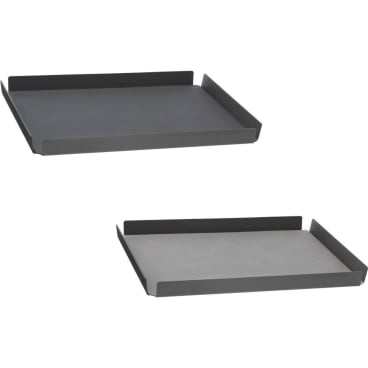 Lind DNA SQUARE Tablett, Aluminium mit recycelter Leder-Einlage, Made in Dänemark anthracite/light grey/anthracite - Bild-Darstellung des Produktes 1