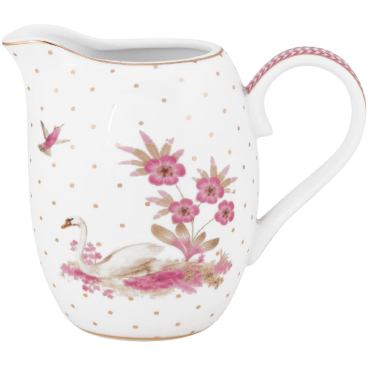 Pip Studio Jolie Dots Gold Milchkännchen, 250 ml Porzellan, weiß mit goldfarbener Pünktchen-Musterung. pink - Bild-Darstellung des Produktes 1