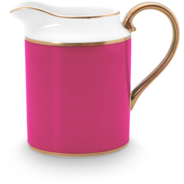 Pip Studio Chique Milchkännchen aus Bone China mit goldfarbenem Henkel. goldfarbig-pink - Bild-Darstellung des Produktes 1