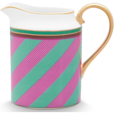 Pip Studio Chique Stripes Milchkännchen aus Bone China mit goldfarbenem Henkel, 260 ml. 260 ml - Bild-Darstellung des Produktes 1