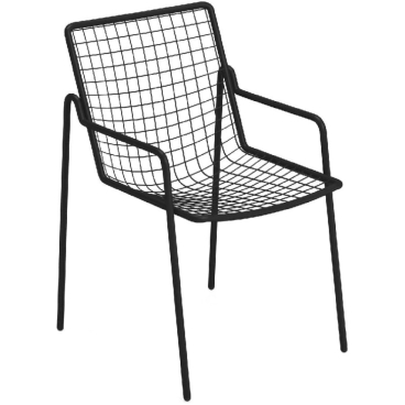 emu RIO R50 Armlehnstuhl — ASFORM-Stahlrohrgestell, Design Gargano-Cristell, strapazierfähige, gleichmäßige Lackierung, reduzierte Rostbildung und höhere Belastbarkeit. schwarz - Bild-Darstellung des Produktes 1