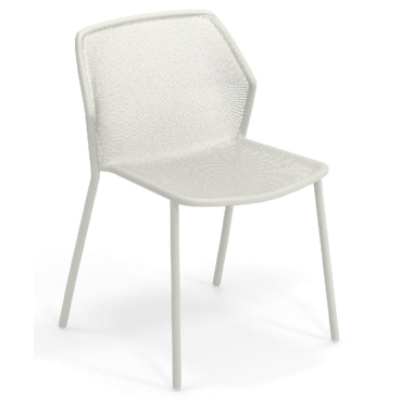 emu DARWIN Stuhl, gelochter pulverbeschichteter Stahl, Design LucidiPevere, in verschiedenen Farben erhältlich. Weiß (pulverbeschichtet) - Bild-Darstellung des Produktes 1