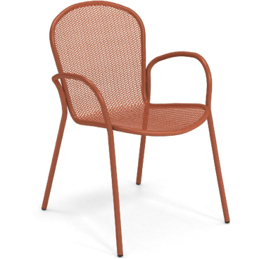 emu RONDA X Armlehnstuhl, kompakter wetterfester Stahlstuhl im klassischen Design. Ahornrot - Bild-Darstellung des Produktes 1