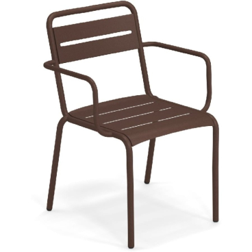 emu STAR Armlehnstuhl aus Stahl – Garten- und Terrassenstuhl mit angenehmem Sitzkomfort. corten - Bild-Darstellung des Produktes 1