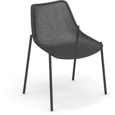 emu ROUND Stuhl, pulverbeschichteter Stahl, grau. Antik-Eisen - Bild-Darstellung des Produktes 1