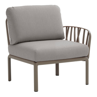 Nardi Komodo Elemento Terminale DX/SX Sessel mit Armlehne, gepolstert, Made in Italy. Tortora / Grigio Komodo - Bild-Darstellung des Produktes 1