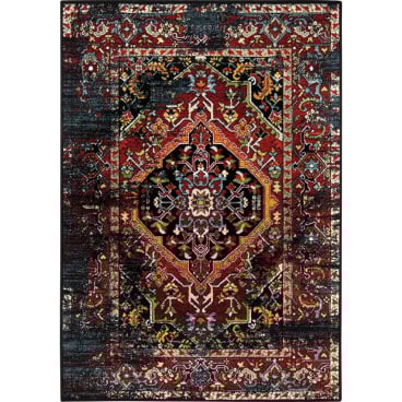 Wecon Home Colorful Marrakesh Kurzflorteppich Heritage, 200 x 290 cm, mehrfarbig (schwarz, orange, rot). 200x290 cm - Bild-Darstellung des Produktes 1