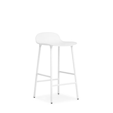 Normann Copenhagen Form Barstuhl Steel, weißer Polypropylensitz, lackierte Stahlbeine. Sitzhöhe 65 cm - B 43 x T 43 cm - Bild-Darstellung des Produktes 1