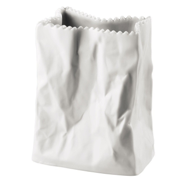 Rosenthal JOOP! Studio-Line Tütenvase "Do not litter", weiße Porzellanvase, matte Oberfläche. Weiß matt - Bild-Darstellung des Produktes 1