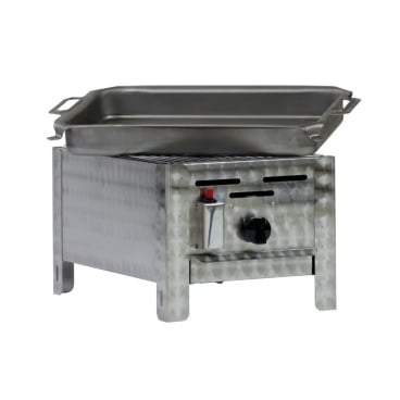 Gastrobräter, 1 Brenner 4,5 kW, mit Grillrost und Stahlblechpfanne, B 340 mm x T 530 mm x H 270 mm, inkl. Gewerbedruckregler u. Schlauchbruchsicherung 1 Brenner 4,5 kW, mit Grillrost und Stahlblechpfanne - Bild-Darstellung des Produktes 1