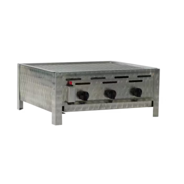 Gastrobräter, 3 Brenner je 4,5 kW, mit Grillrost, B 650mm x T 530mm x H 270mm, inkl. Gewerbedruckregler u. Schlauchbruchsicherung 3 Brenner je 4,5 kW, mit Grillrost - Bild-Darstellung des Produktes 1