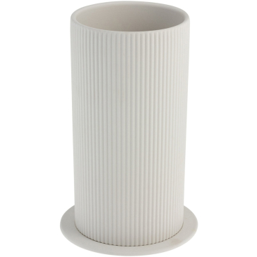 Storefactory EDE Vase – Keramik, Weiß, skandinavisches Design. Weiß mit feiner Rillenstruktur - Bild-Darstellung des Produktes 1