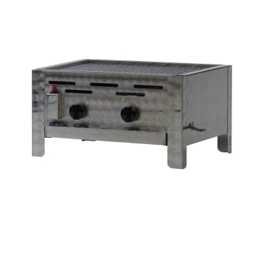 Gastrobräter, 2 Brenner je 4,5 kW, mit Grillrost, B 480 x T 530 x H 270 mm, inkl. Gewerbedruckregler u. Schlauchbruchsicherung 2 Brenner je 4,5 kW, mit Grillrost - Bild-Darstellung des Produktes 1