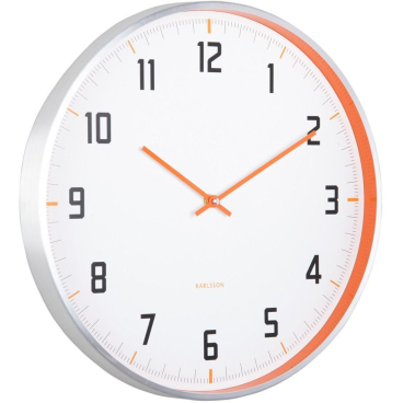 Karlsson Sporty Wanduhr – Aluminium, Ø 40 cm, Orange. bright orange - Bild-Darstellung des Produktes 1