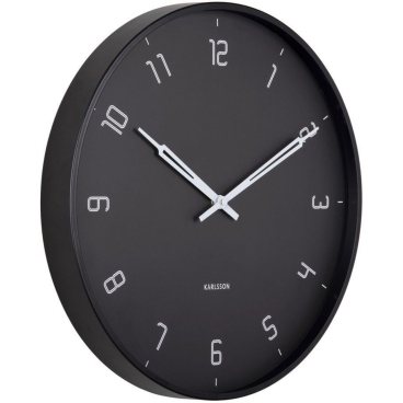Karlsson Stark Wanduhr – modernes, zeitloses Design mit deutlichen Ziffern. Ø 40 cm - Tiefe: 4,5 cm - Bild-Darstellung des Produktes 1