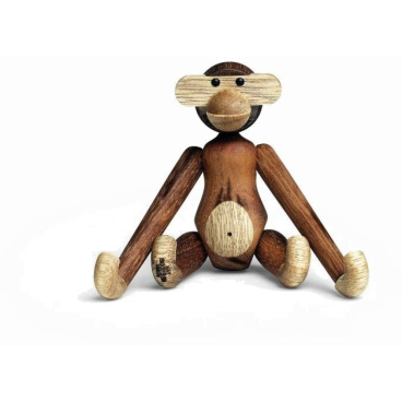 Kay Bojesen Affe Mini Holzfigur, handgefertigt aus Teak- und Limba-Holz. Höhe 9,5 cm - Bild-Darstellung des Produktes 1