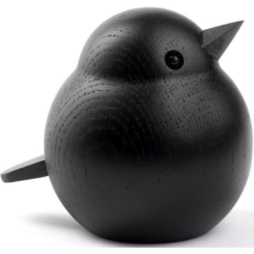 novoform MAMA SPARROW Deko-Holzfigur aus FSC-zertifizierter europäischer Eiche, handgefertigt, skandinavisches Design. black stained oak wood - Bild-Darstellung des Produktes 1