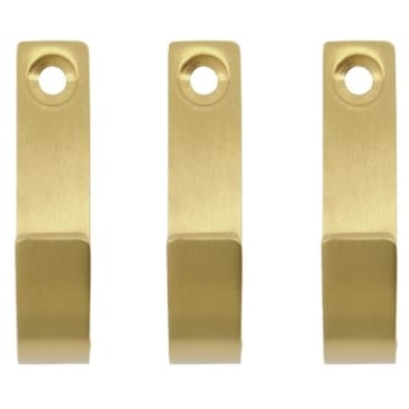 Meraki Thapsus Wandhaken 3er-Set, gebürsteter Edelstahl, minimalistisches Design mit Meraki-Logo-Gravur. brushed brass coloured - Bild-Darstellung des Produktes 1