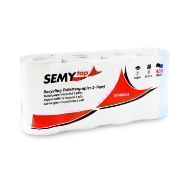 Semytop Toilettenpapier, 2-lagig, grau 1 Karton = 7 Packungen à 8 x 400 Blatt - Bild-Darstellung des Produktes 1