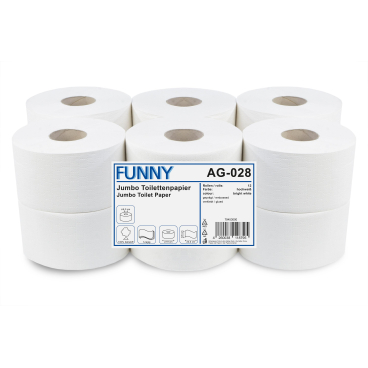 Funny Jumbo Toilettenpapier, 3-lagig, Ø 19 cm, hochweiß 1 Paket = 12 Rollen - Bild-Darstellung des Produktes 1