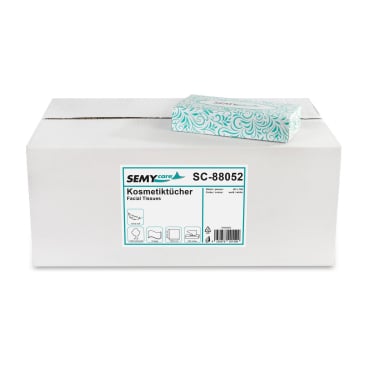 SemyCare Kosmetiktücher, 2-lagig 1 Karton = 40 Packungen à 100 Tücher - Bild-Darstellung des Produktes 1