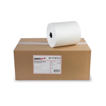 Semytop Handtuchrolle Autocut 21 cm, 2-lagig, Ø 19 cm, hochweiß 1 Karton = 6 Rollen à 150 Meter - Bild-Darstellung des Produktes 1