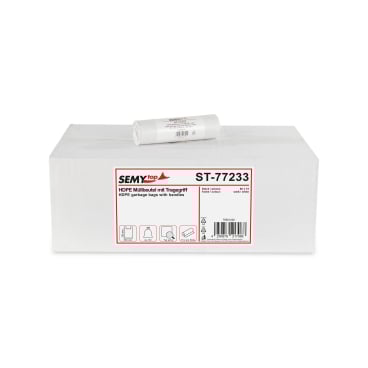 Semytop Müllbeutel mit Tragegriff, HDPE, 35 Liter, weiß 1 Rolle = 15 Stück - Bild-Darstellung des Produktes 1