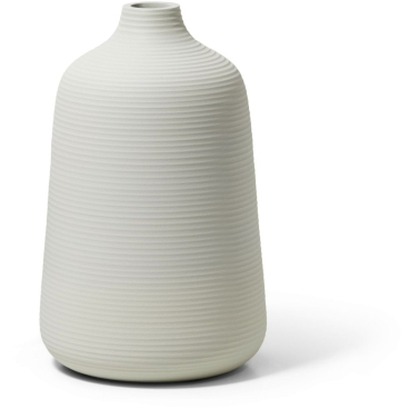 Philippi Lim Vase - handgefertigte, geriffelte Vase in Steingut-Optik, pulverbeschichtetes Aluminium, bruchfest, 1,3 kg. Ø 15,5 cm - Höhe 24,5 cm - Bild-Darstellung des Produktes 1