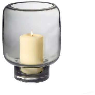 Philippi Vejle Windlicht aus mundgeblasenem Glas, grau. 19 x 19 x 24 cm, grau - Bild-Darstellung des Produktes 1