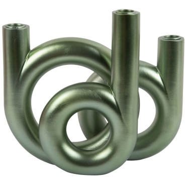 Present Time Rings Kerzenhalter, Medium 20 x 12 cm, grün, für 3 Stabkerzen. Medium - 20x12 cm - Bild-Darstellung des Produktes 1