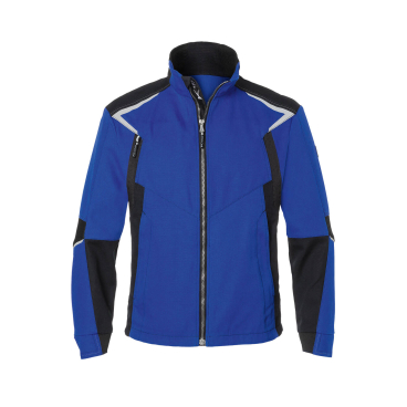 Kübler Bodyforce Jacke – Softshell-Arbeitsjacke für Herren, 65% Polyester/35% Baumwolle, blau/schwarz, Größe XXXXXL. 4XL - Bild-Darstellung des Produktes 1