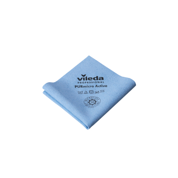 Vileda Professional PURmicro Active, beschichtetes Microfasertuch 1 Packung = 5 Stück, blau - Bild-Darstellung des Produktes 1