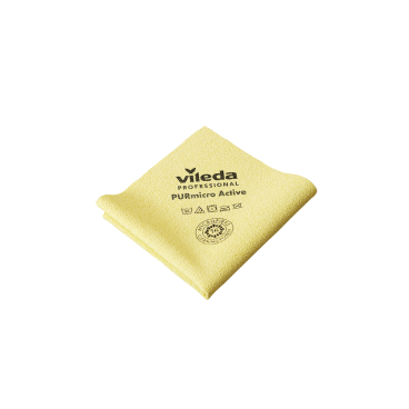 Vileda Professional PURmicro Active, beschichtetes Microfasertuch 1 Packung = 5 Stück, gelb - Bild-Darstellung des Produktes 1