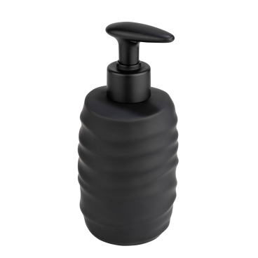WENKO Illana Seifenspender Keramik, 400 ml, Soft-Touch 1 Stück, Farbe: schwarz - Bild-Darstellung des Produktes 1